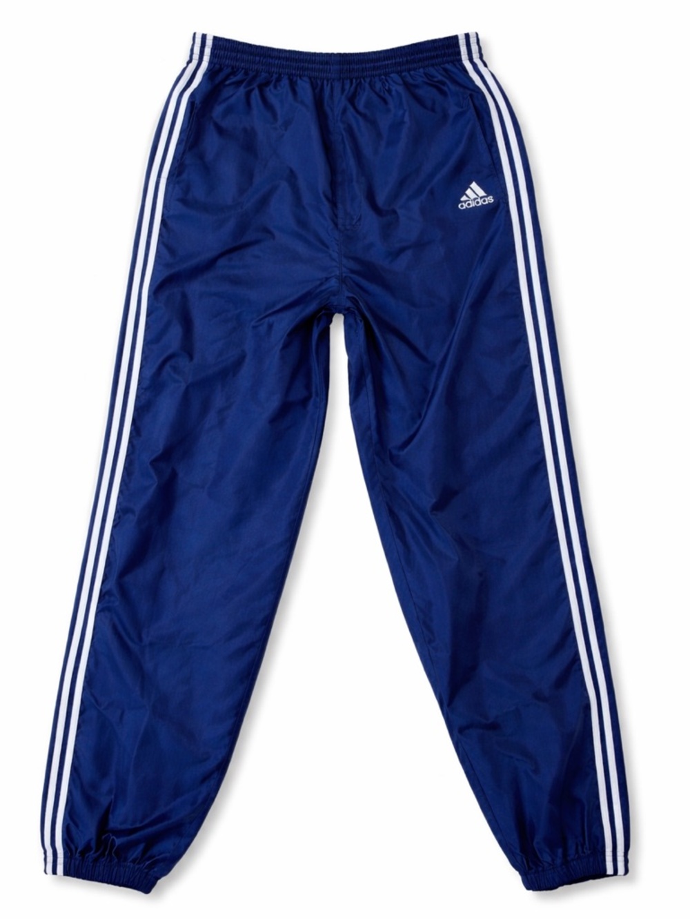 Adidas Track Pants Y2K Navy Blue Nylon 3 Stripe Windbreaker Joggers Retro XL